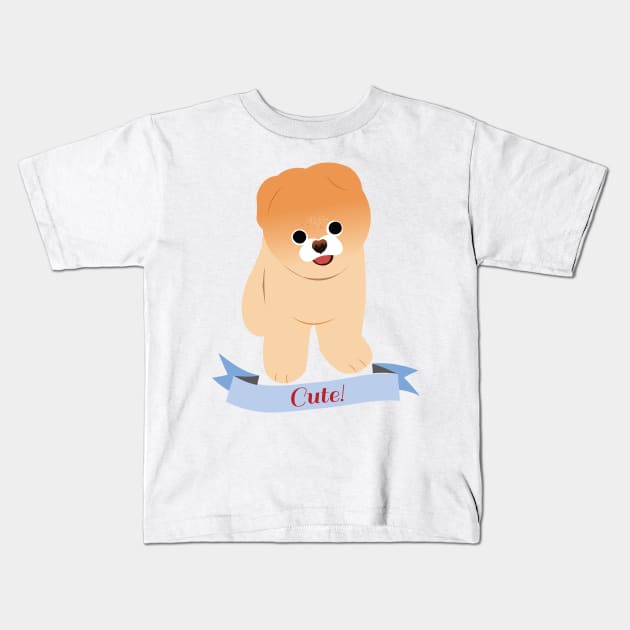 Pomeranian dog Kids T-Shirt by dddesign